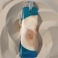 Pendentif artisanal en bois et résine bleue - Skyline Artwood.